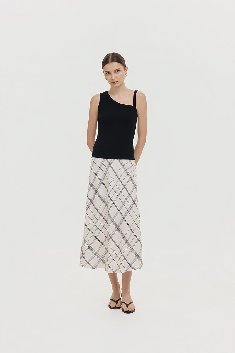 KYLEE TOGA ASYMMETRICAL RIBBED TOP