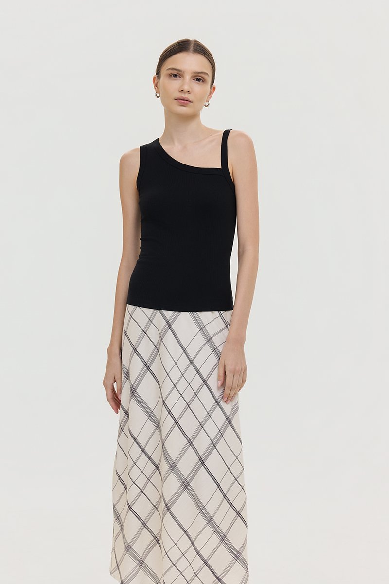 KYLEE TOGA ASYMMETRICAL RIBBED TOP