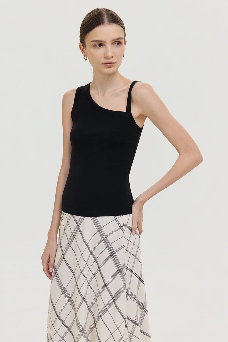 KYLEE TOGA ASYMMETRICAL RIBBED TOP