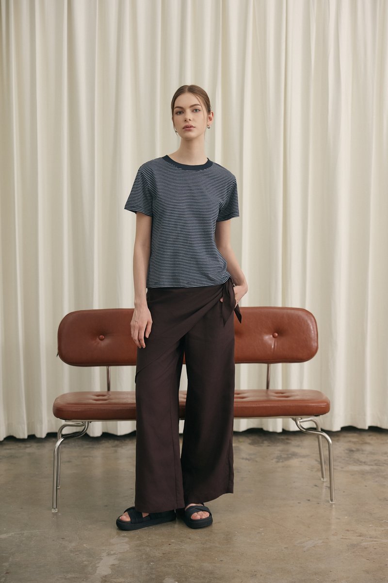 JASSIE DETACHABLE SCARF LINEN PANTS