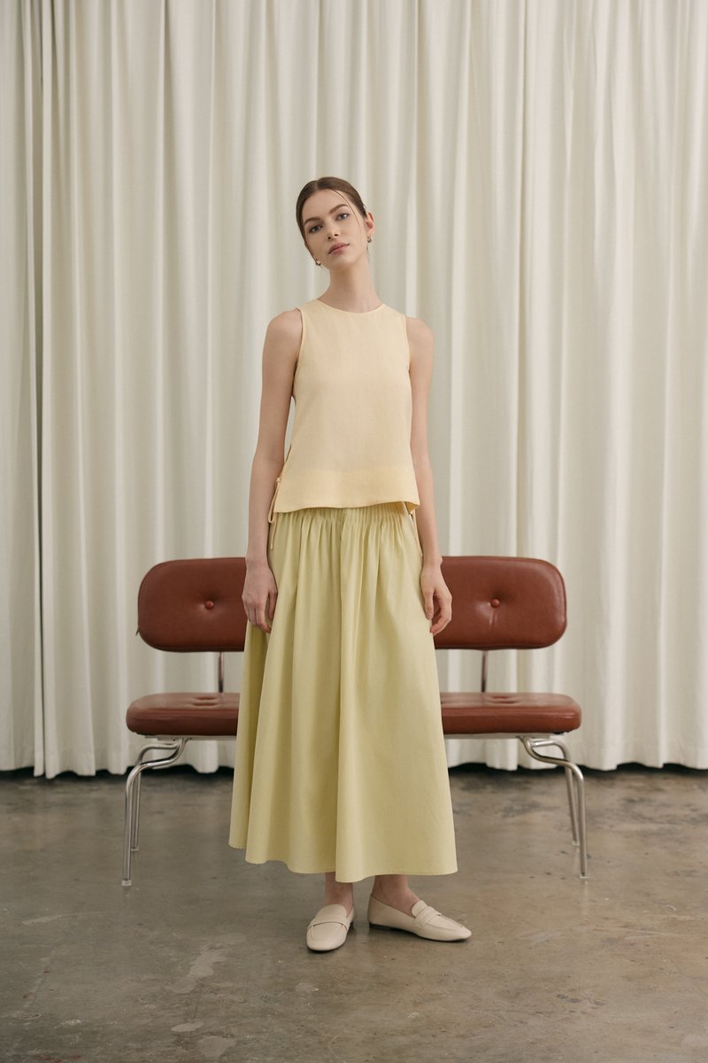 HANNAH PIN TUCK MIDI SKIRT (REGULAR)