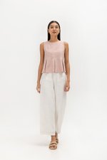 SYLPHY PLEATED LINEN TOP