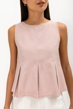 SYLPHY PLEATED LINEN TOP
