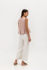 SYLPHY PLEATED LINEN TOP