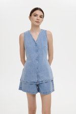 REEVE DENIM ELASTIC WAIST SHORTS