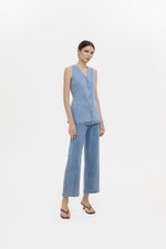 SANDLER DENIM BUTTONDOWN LONG VEST