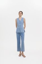 SANDLER DENIM BUTTONDOWN LONG VEST