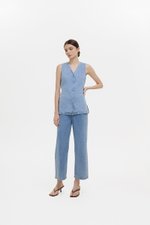SANDLER DENIM BUTTONDOWN LONG VEST