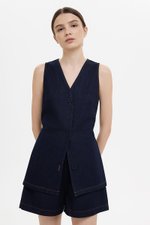 REEVE DENIM ELASTIC WAIST SHORTS