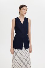 SANDLER DENIM BUTTONDOWN LONG VEST