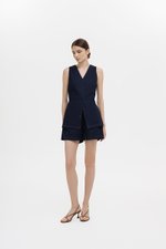 SANDLER DENIM BUTTONDOWN LONG VEST