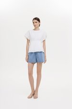 REEVE DENIM ELASTIC WAIST SHORTS