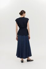 COLBY TIE BELT LONGLINE LINEN TOP