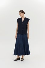 COLBY TIE BELT LONGLINE LINEN TOP
