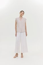COLBY TIE BELT LONGLINE LINEN TOP