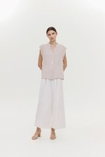 COLBY TIE BELT LONGLINE LINEN TOP