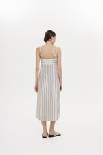 JOVY STRIPED STRAP LINEN DRESS