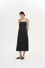 JOVY STRIPED STRAP LINEN DRESS