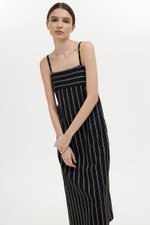 JOVY STRIPED STRAP LINEN DRESS