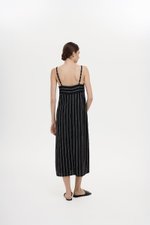 JOVY STRIPED STRAP LINEN DRESS