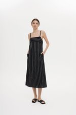 JOVY STRIPED STRAP LINEN DRESS