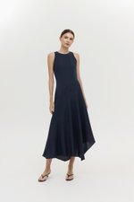 GEMMA ASYMMETRIC HEM MIDI DRESS