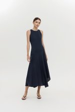 GEMMA ASYMMETRIC HEM MIDI DRESS