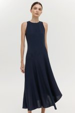 GEMMA ASYMMETRIC HEM MIDI DRESS