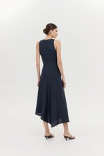 GEMMA ASYMMETRIC HEM MIDI DRESS
