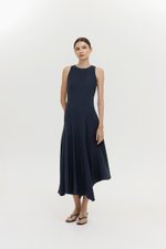 GEMMA ASYMMETRIC HEM MIDI DRESS