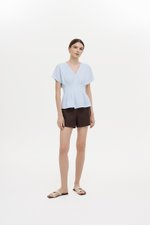 ANIKA PIN TUCK LINEN TOP