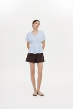 ANIKA PIN TUCK LINEN TOP