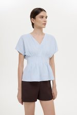ANIKA PIN TUCK LINEN TOP