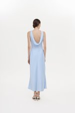 REISSA COWL BACK DRAPE SATIN DRESS