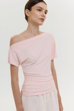 EVONNE ASYMMETRIC OFF SHOULDER TOP