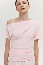 EVONNE ASYMMETRIC OFF SHOULDER TOP