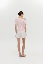 EVONNE ASYMMETRIC OFF SHOULDER TOP