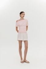 EVONNE ASYMMETRIC OFF SHOULDER TOP
