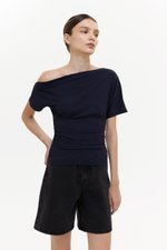 EVONNE ASYMMETRIC OFF SHOULDER TOP