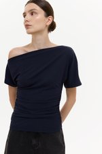 EVONNE ASYMMETRIC OFF SHOULDER TOP