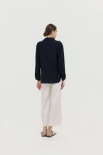 MIRELLE PLEATED WAIST LINEN SHIRT