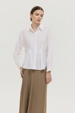 MIRELLE PLEATED WAIST LINEN SHIRT