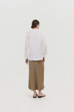 MIRELLE PLEATED WAIST LINEN SHIRT