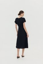 VERNESSA EMPIRE WAIST LINEN MIDI DRESS