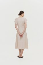 VERNESSA EMPIRE WAIST LINEN MIDI DRESS