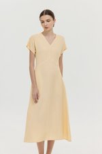 VERNESSA EMPIRE WAIST LINEN MIDI DRESS