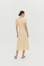VERNESSA EMPIRE WAIST LINEN MIDI DRESS