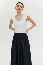 YURIE RIBBED BUTTONDOWN TOP