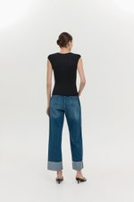 YURIE RIBBED BUTTONDOWN TOP