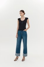 YURIE RIBBED BUTTONDOWN TOP